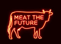 Meat the Future exhibition neon sign